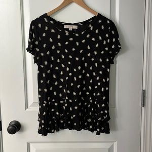 LOFT Peplum hem short sleeve top